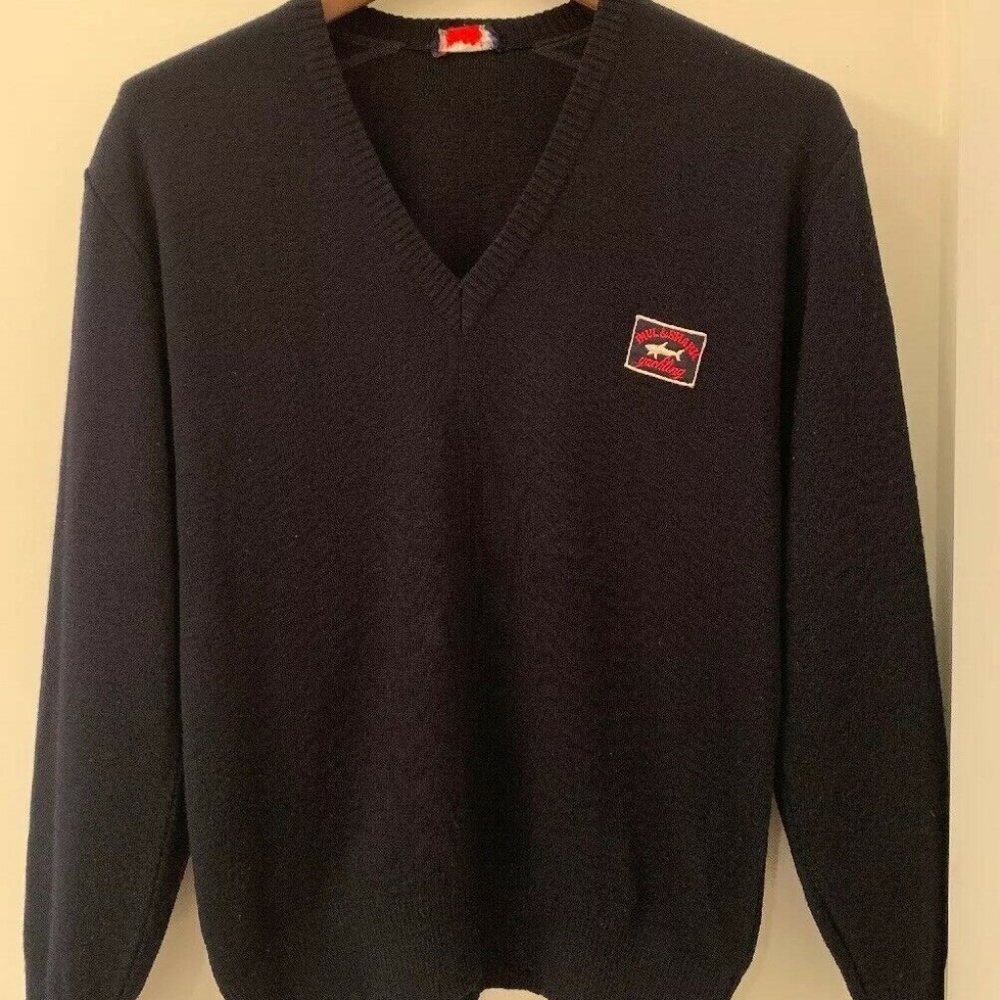 Vintage Paul & Shark Yachting v neck sweater logos